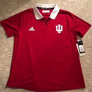 Red and white Indiana University polo, new with tags!!